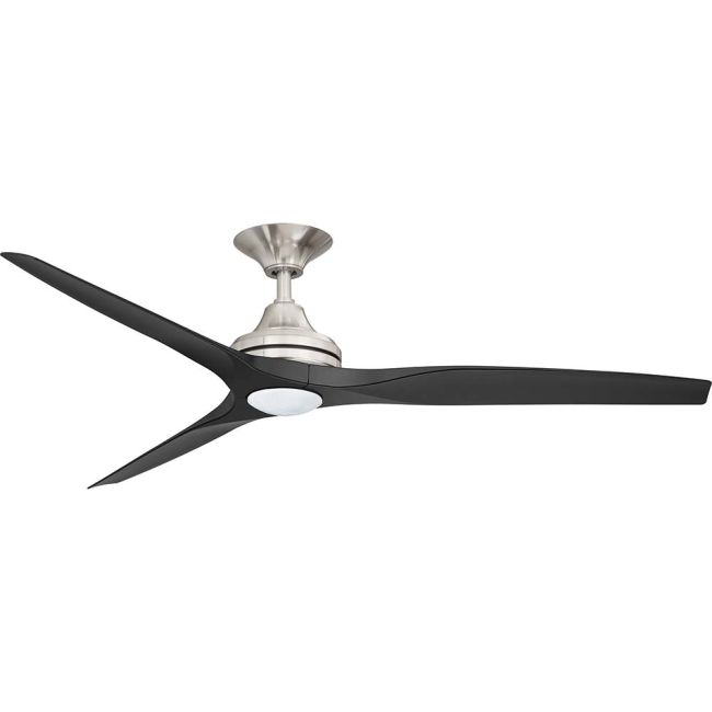 360 Spitfire AC 60" Polymer Ceiling Fan with Wall Control and 17W LED Light Brushed Nickel with Black Blades SPI60BNBLLED
