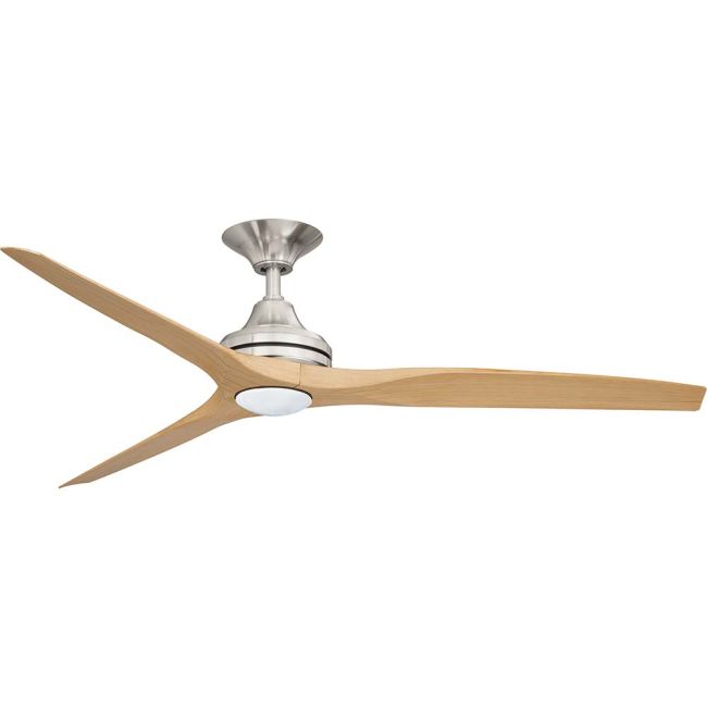 360 Spitfire AC 60" Polymer Ceiling Fan with Wall Control and 17W LED Light Brushed Nickel with Natural Blades SPI60BNNALED