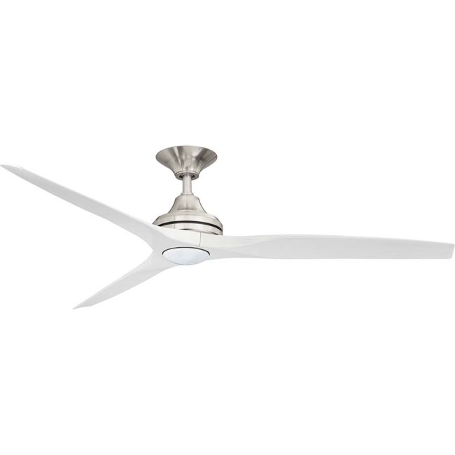 360 Spitfire AC 60" Polymer Ceiling Fan with Wall Control and 17W LED Light Brushed Nickel with White Wash Blades SPI60BNWWLED
