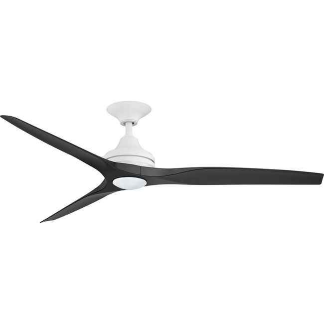 360 Spitfire AC 60" Polymer Ceiling Fan with Wall Control and 17W LED Light Matte White with Black Blades SPI60MWBLLED