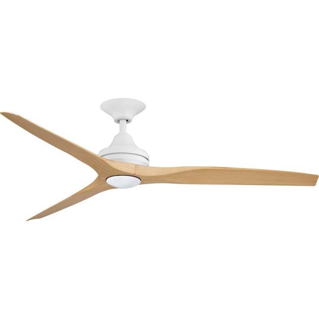 360 Spitfire AC 60" Polymer Ceiling Fan with Wall Control and 17W LED Light Matte White with Natural Blades SPI60MWNALED