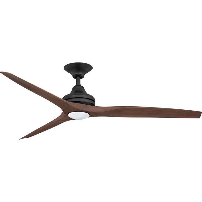360 Spitfire AC 60" Polymer Ceiling Fan with Wall Control and 17W LED Light Black with Walnut Blades SPI60BLWALED