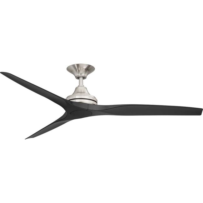 360 Spitfire AC 60" Polymer Ceiling Fan with Wall Control Brushed Nickel with Black Blades SPI60BNBL