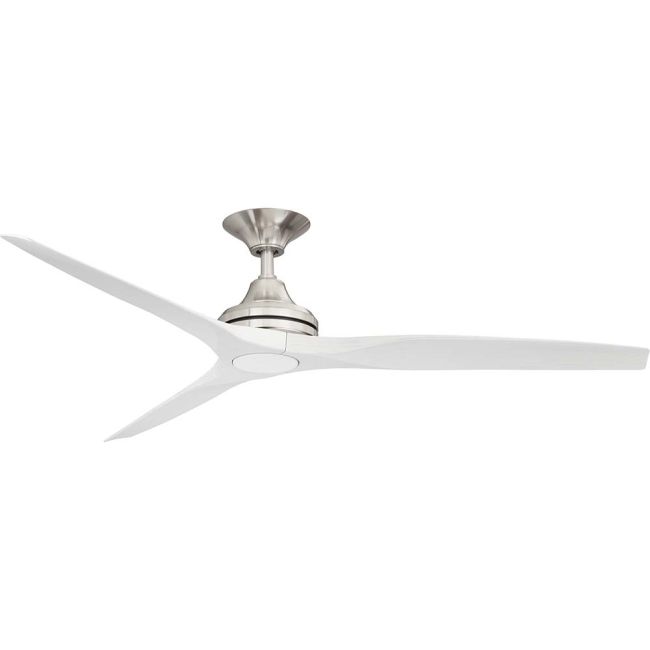 360 Spitfire AC 60" Polymer Ceiling Fan with Wall Control Brushed Nickel with White Wash Blades SPI60BNWW