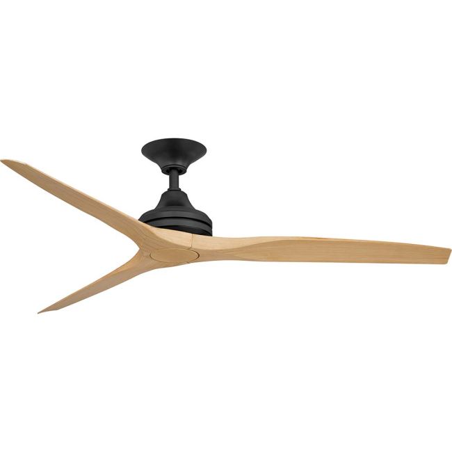 360 Spitfire AC 60" Polymer Ceiling Fan with Wall Control Black with Natural Blades SPI60BLNA