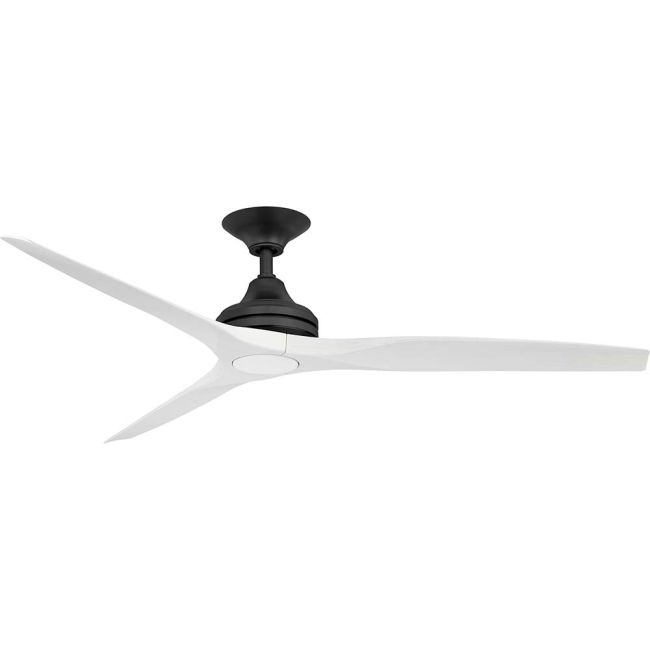 360 Spitfire AC 60" Polymer Ceiling Fan with Wall Control Black with White Wash Blades SPI60BLWW