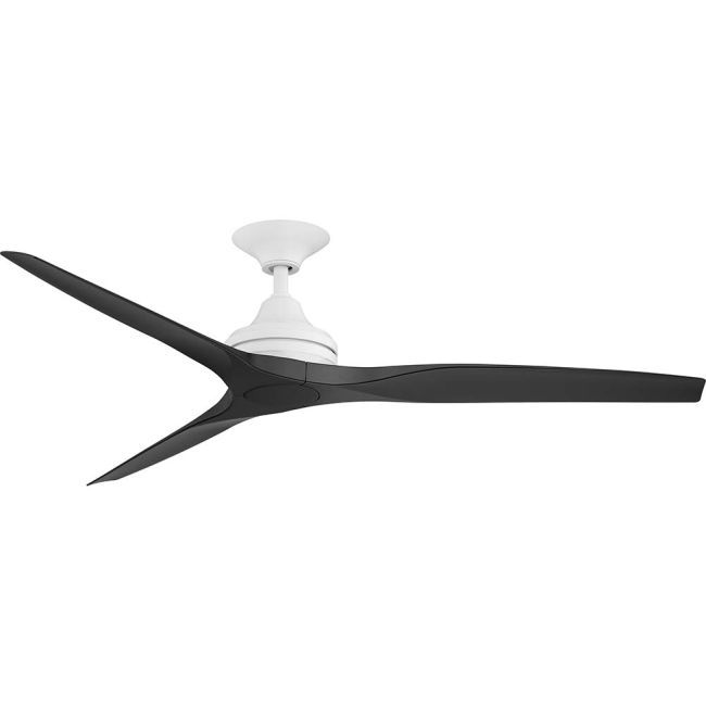 360 Spitfire AC 60" Polymer Ceiling Fan with Wall Control Matte White with Black Blades SPI60MWBL