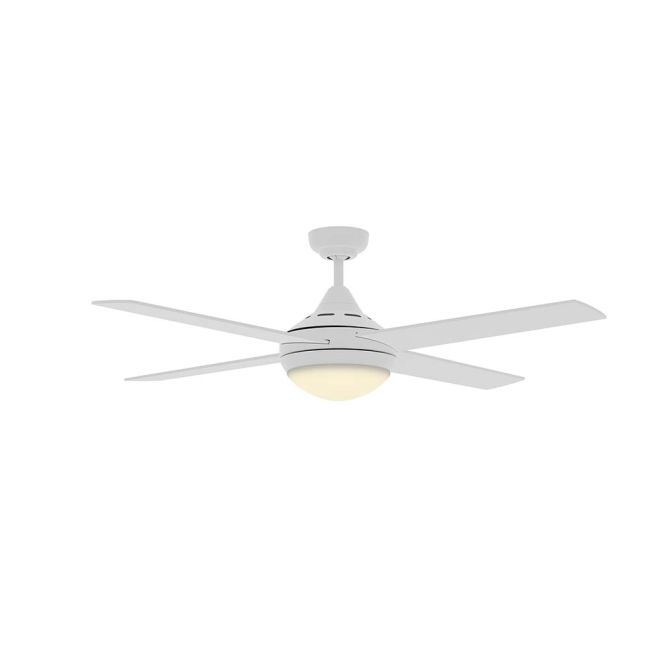 Airborne Bulimba AC Ceiling Fan with Wall Control and E27 Light White BUL-448-WH-L