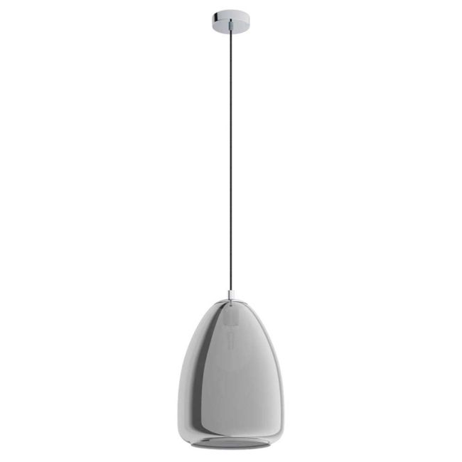 Alobrase 1 Light Large Pendant by Eglo Black and Chrome
