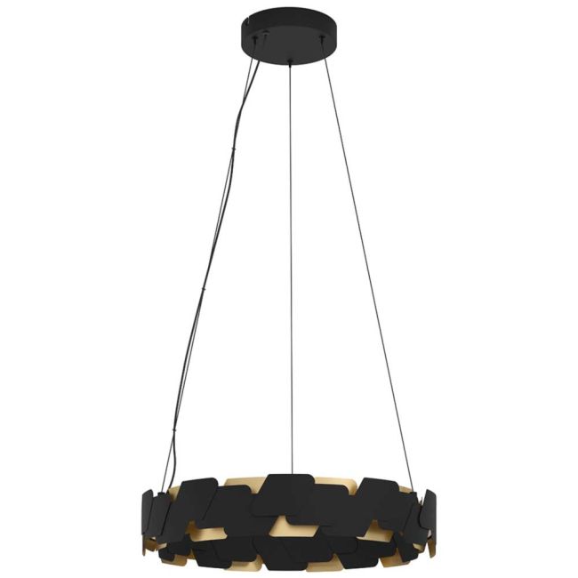 Altagracia Black and Gold 65W LED Pendant Light by Eglo