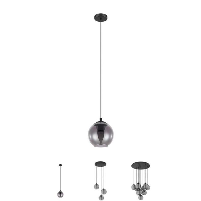 Ariscani Black Glass Pendant Light by Eglo