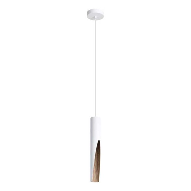 Barbotto White and Wood Pendant Light by Eglo