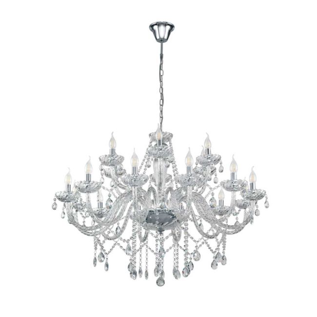 Basilano Chrome & Glass 18 Light Pendant by Eglo