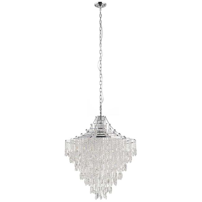 Beires Chrome and Crystal 12 Light Pendant by Eglo