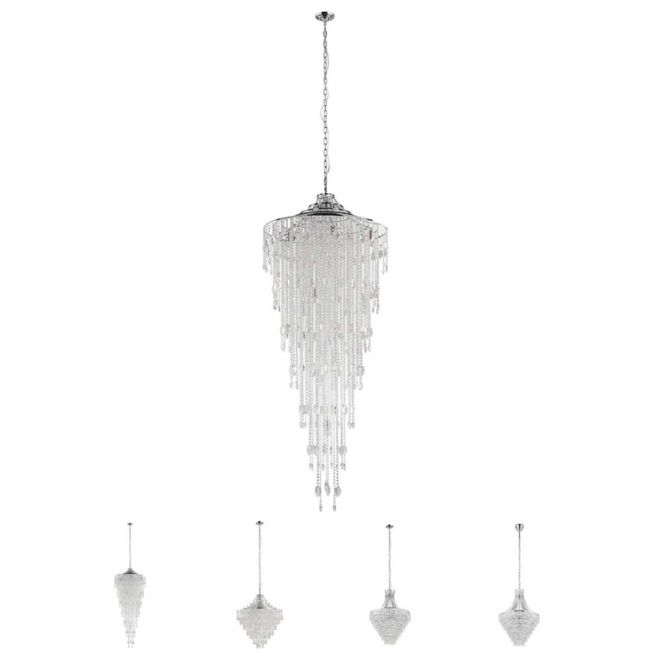 Beires Chrome and Crystal Pendant by Eglo