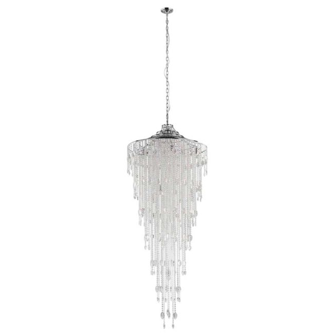 Beires Chrome & Crystal Large 12 Light Pendant by Eglo
