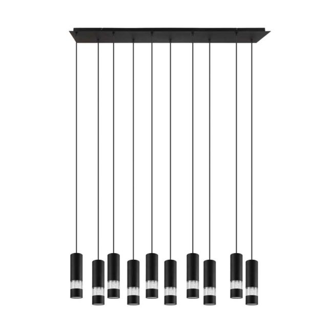 Bernabeta Black 10 Light LED Bar Pendant by Eglo