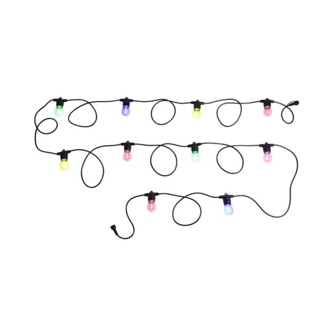 Black Festoon 2 Extension Kit 10 DIY Fixed Multi-Coloured 12V Lights by Eglo