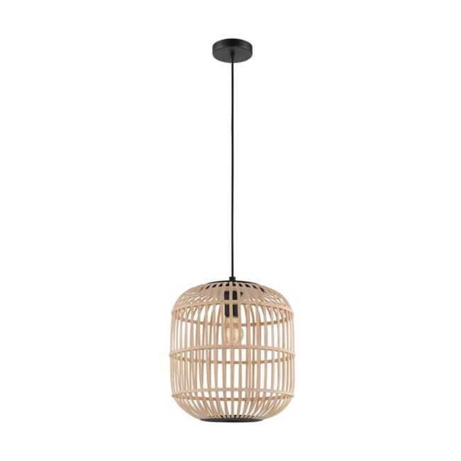 Bordesley Natural Cane Large Pendant Light by Eglo