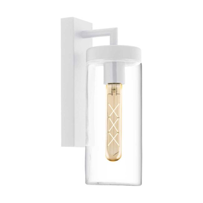 Bovolone White and Glass E27 Exterior Wall Light by Eglo
