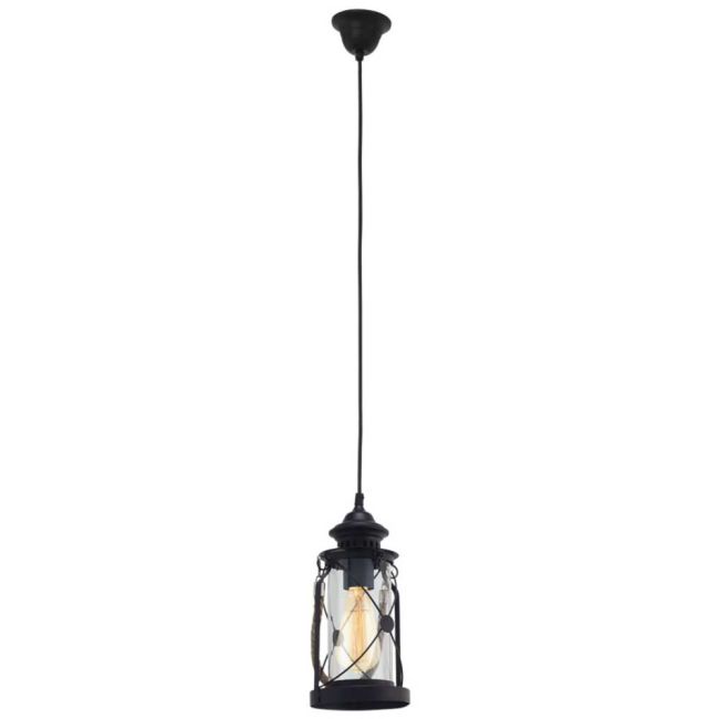 Bradford Black and Glass Pendant Light by Eglo