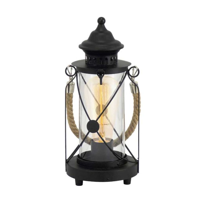Bradford Black and Glass Table Lamp by Eglo