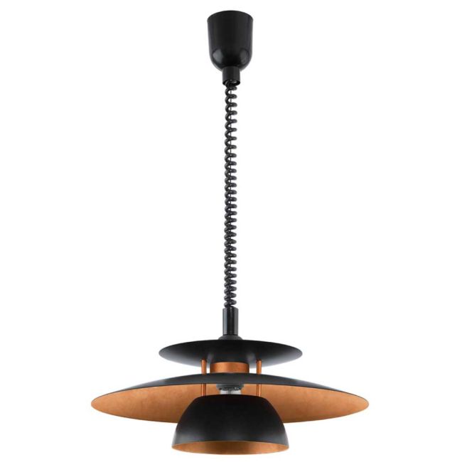 Brenda Black and Copper Pull Down Pendant Light by Eglo