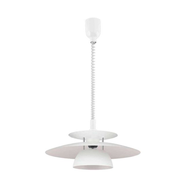 Brenda White Pull Down Pendant Light by Eglo