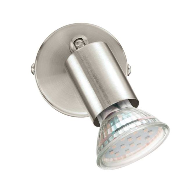 Buzz GU10 LED 1 Light Spotlight in Satin Nickel by Eglo
