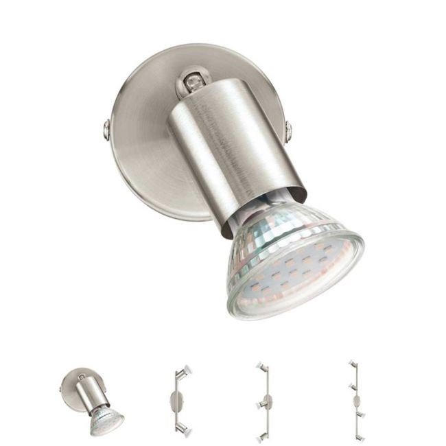 Buzz GU10 LED Spotlight in Satin Nickel by Eglo