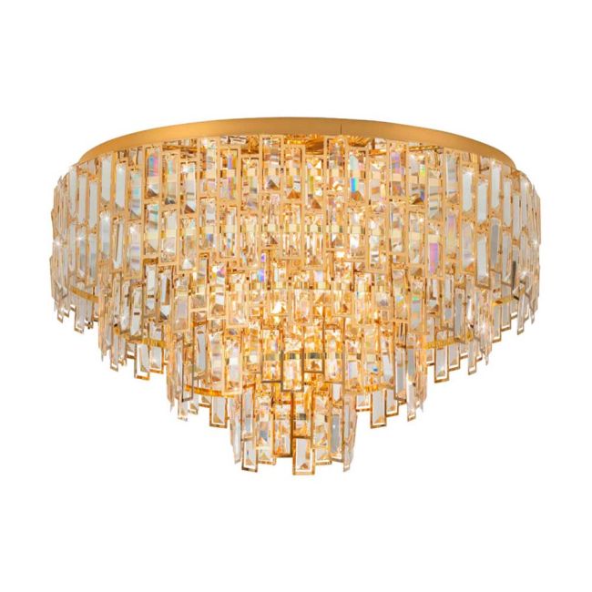 Calmeilles Brass and Crystal Large Ceiling Chandelier by Eglo