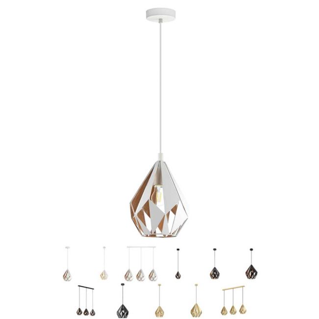 Carlton 1 E27 Pendant Light by Eglo