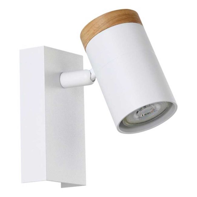Cartagena White and Wood 1 Light LED Spotlight by Eglo