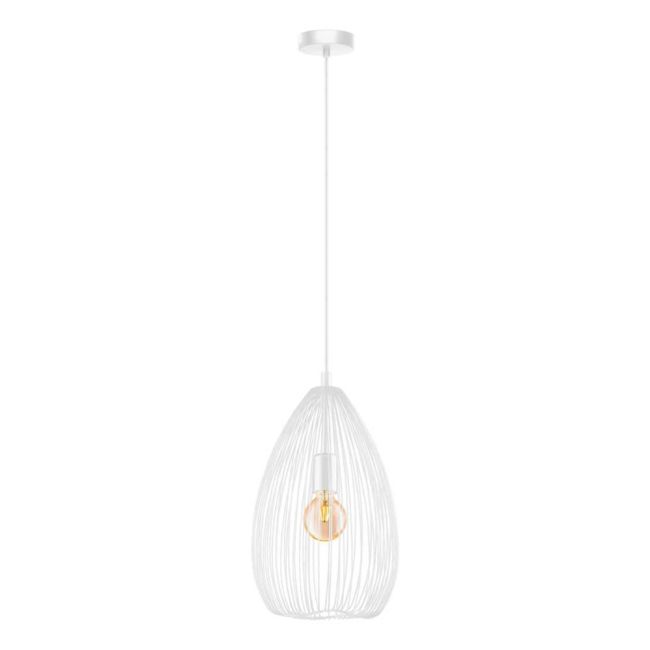 Clevedon White E27 Pendant Light by Eglo