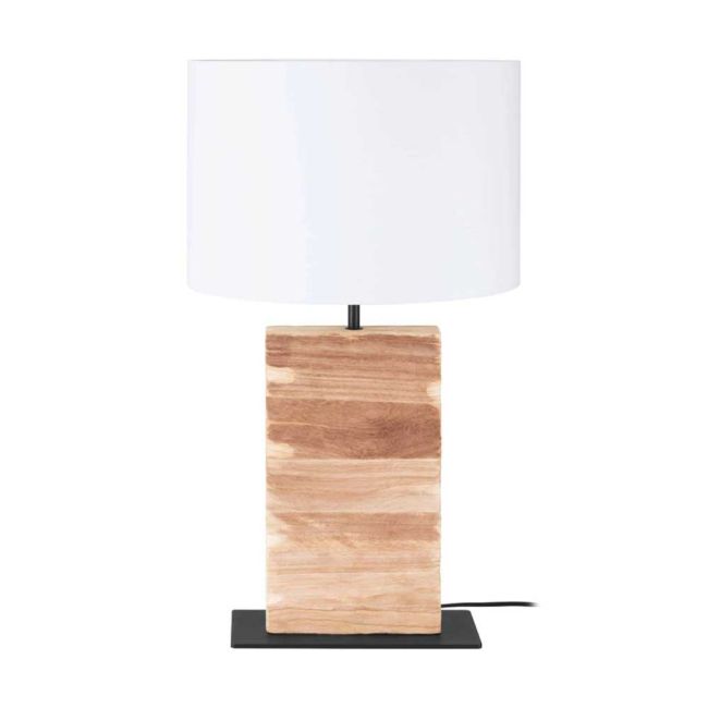 Contessore White and Wood Table Lamp by Eglo