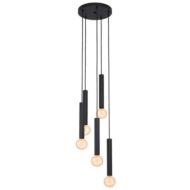 Cortenova Black 5 Light Pendant by Eglo