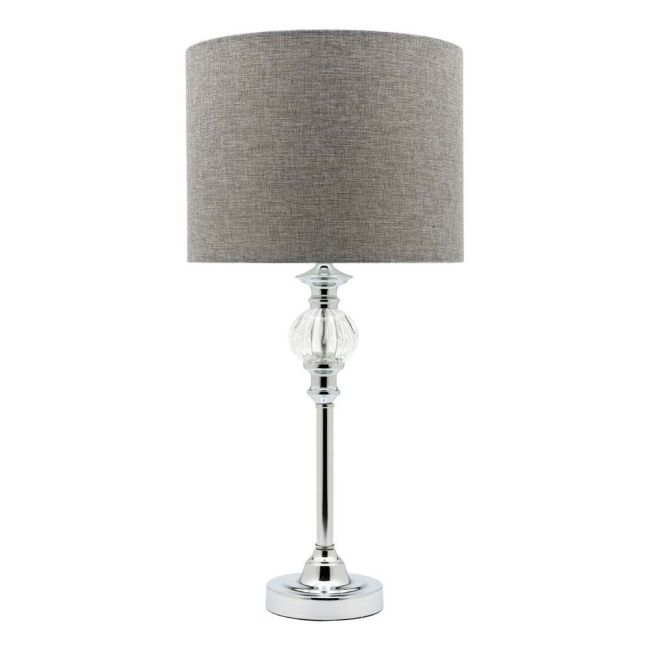 Cougar Lighting Beverly Table Lamp Chrome with Grey Shade