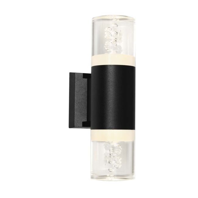 Cougar Lighting Calgary Exterior 2 Light LED Up Down Wall Light in Black with Acrylic