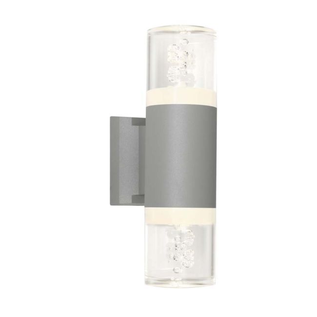 Cougar Lighting Calgary Exterior 2 Light LED Up Down Wall Light- Silver with Acrylic