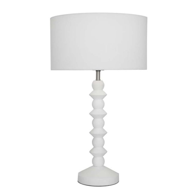 Cougar Lighting Carter Table Lamp in Matt White with White Shade