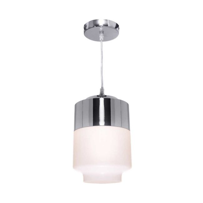 Cougar Lighting Charlie Pendant Chrome with Matt Opal Glass
