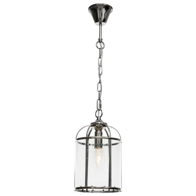 Cougar Lighting Clovelly 1 Light Pendant in Chrome with Glass