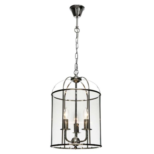 Cougar Lighting Clovelly 3 Light Pendant in Chrome with Glass