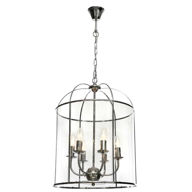 Cougar Lighting Clovelly 6 Light Pendant in Chrome with Glass