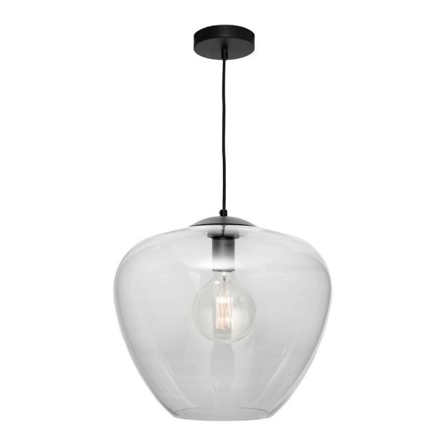 Cougar Lighting Helena Large Pendant Black with Clear Glass