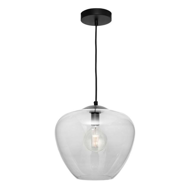 Cougar Lighting Helena Small Pendant Black with Clear Glass