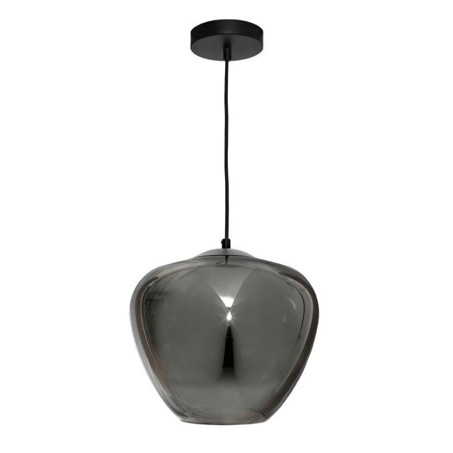 Cougar Lighting Helena Small Pendant Black with Smoke Glass