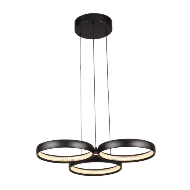 Cougar Lighting Olympus 3 Light Ring LED Pendant Light Black