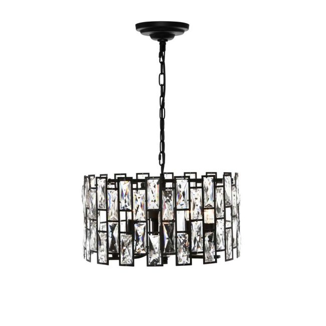 Cougar Lighting Porsha 5 Light Pendant Black with Crystal Drops