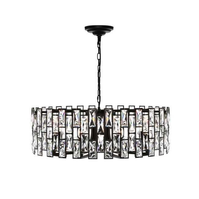 Cougar Lighting Porsha 8 Light Pendant Black with Crystal Drops
